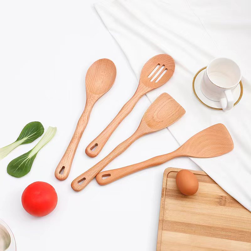 Picture of New Product Hanging Cooking Spatula, Household Spatula, Creative Beech Salad Spoon, Eight-Piece Cooking Spatula Set
