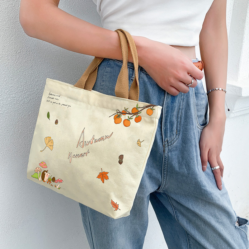 Picture of 2025 New Cute Cartoon Japanese Style Canvas Bag Tutorial Lunch Bag Manufacturer Wholesale Bag Women's Bag Handbag