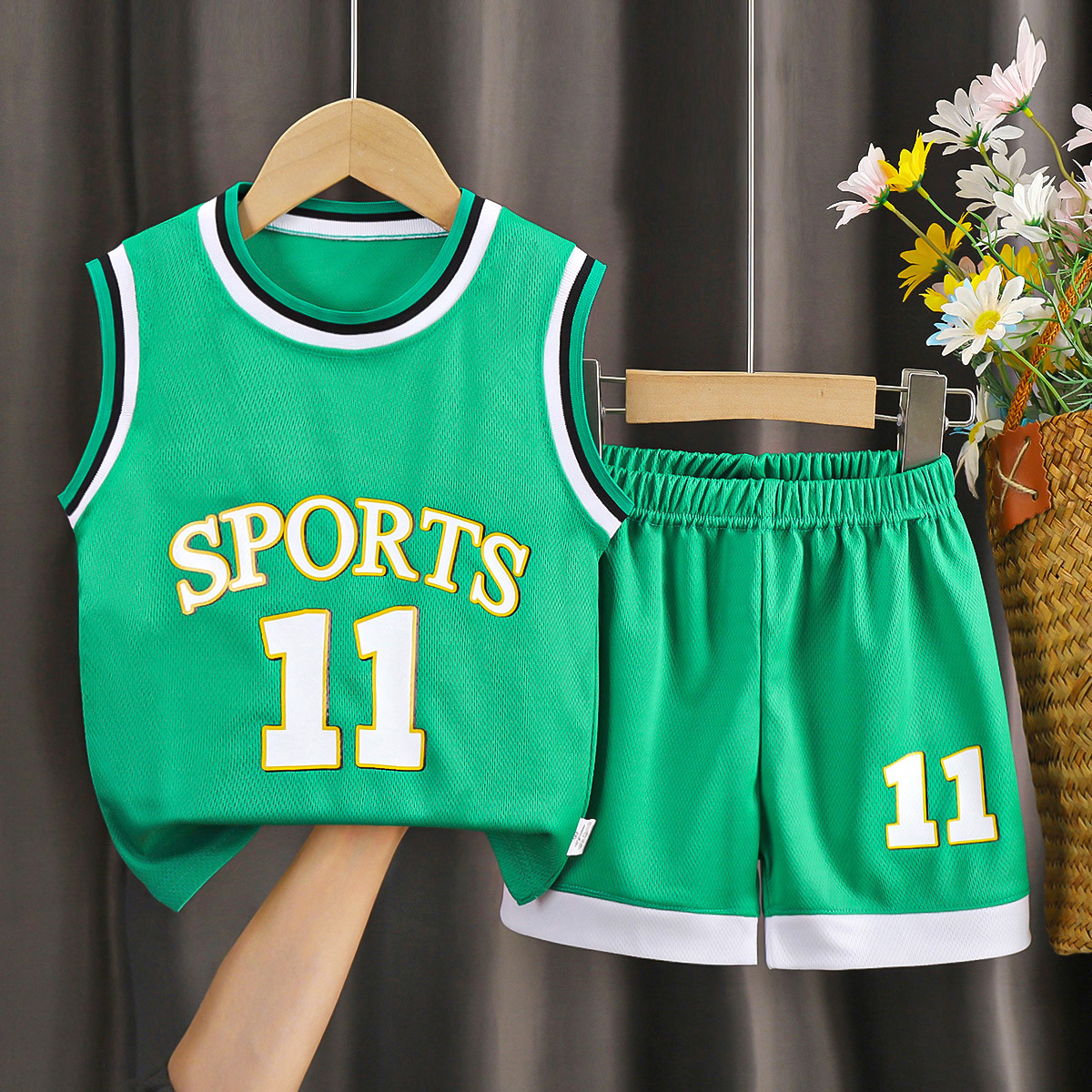 Picture of Children's short-sleeved ball suit boys sportswear girls quick-drying breathable shorts big children's children's clothing wholesale