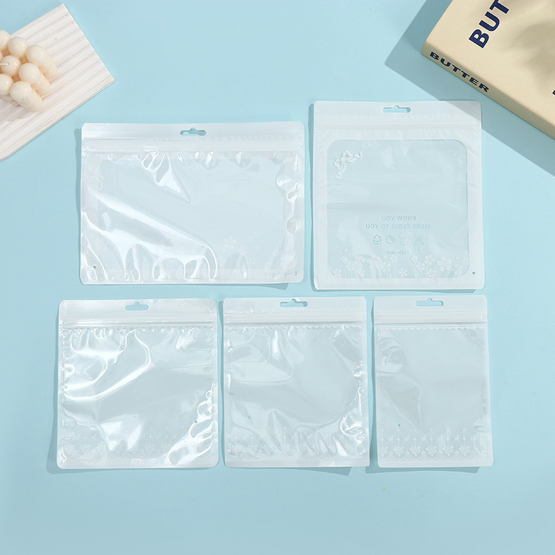Transparent floral clothing packaging bag clothing underwear underwear dustproof packaging bag plastic self-sealing bag can be printed logo