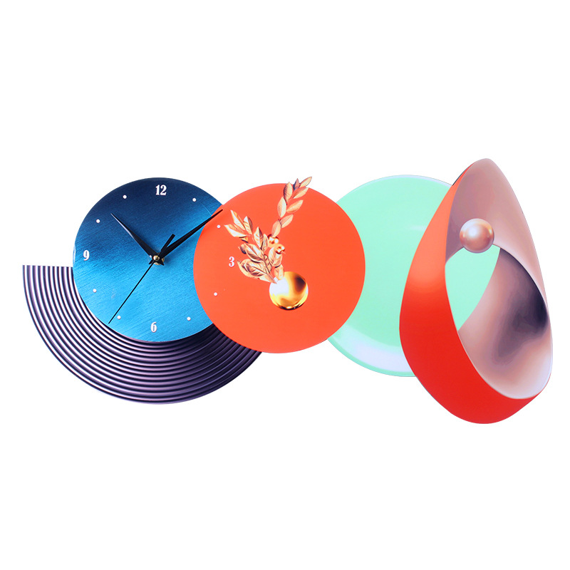 Light luxury home new decorative painting clock restaurant entrance clock high-end Internet celebrity Chinese style fashion wall hanging living room