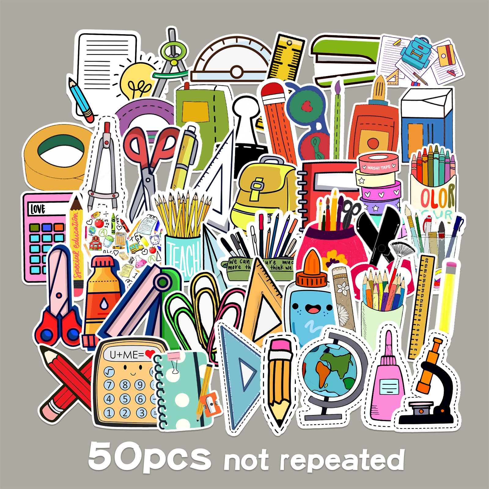 50 sheets cartoon stationery suit diy creative decorative stickers luggage scooter refrigerator guitar mobile phone stickers