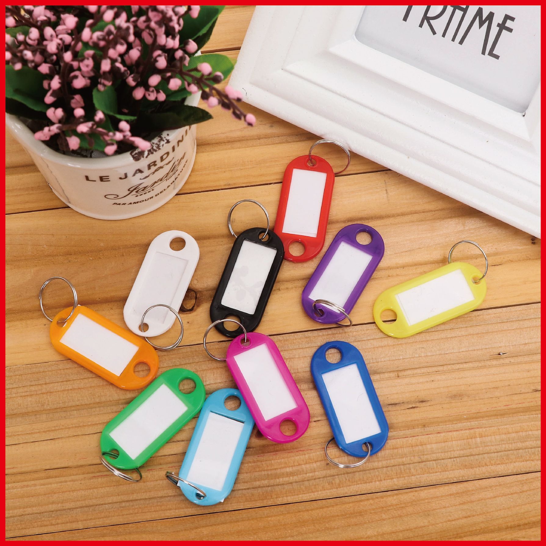 Colorful Plastic Mark Classification Handwritten Labels Hotel Garage Room Key Tags Logo Printed Words Small Gifts