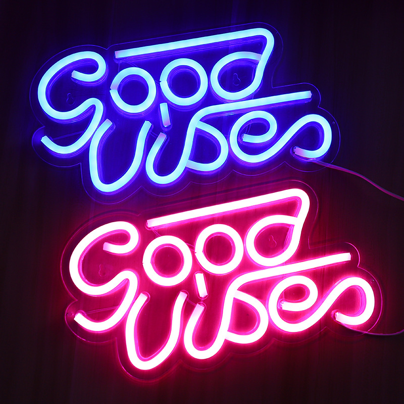 Neon backboard light transparent acrylic new good vibes color beautiful affordable ins