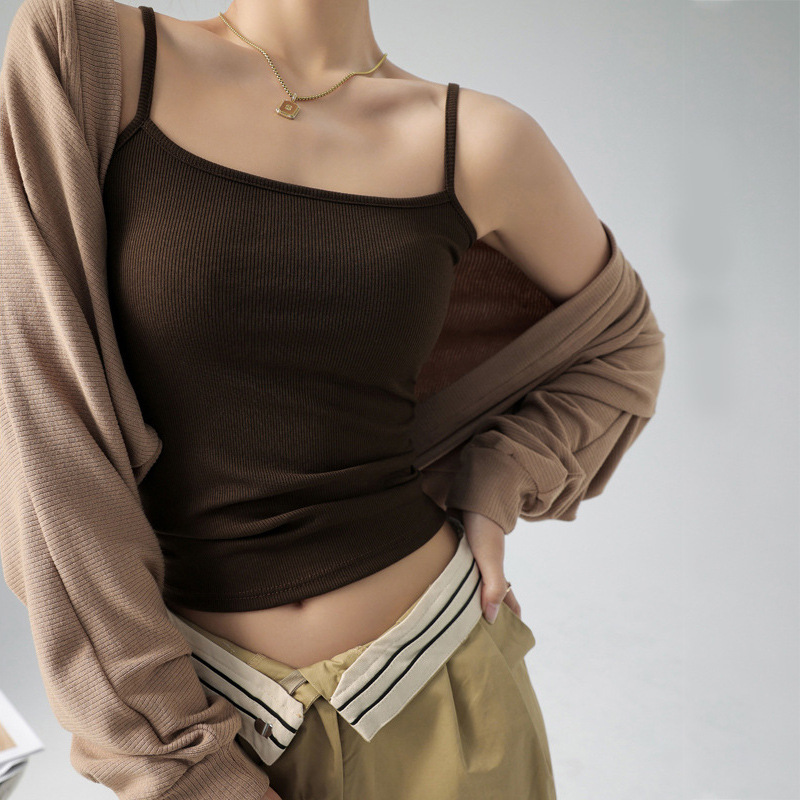 Picture of Women's Summer Thin White Outer Wear Small Vest Large Size Anti-slip Ice Silk Thread Cotton Inner Base Top