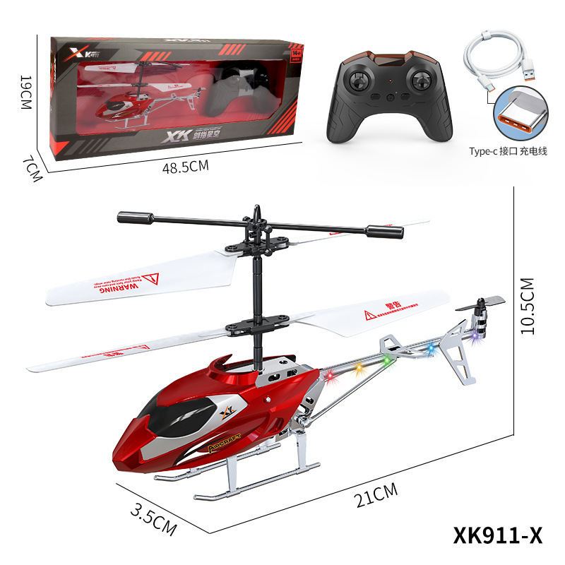Picture of Remote Control Airplane Toy 3.5 Channel Crash-Resistant Light-Up Helicopter Model Drone Children's Sensor Remote Control