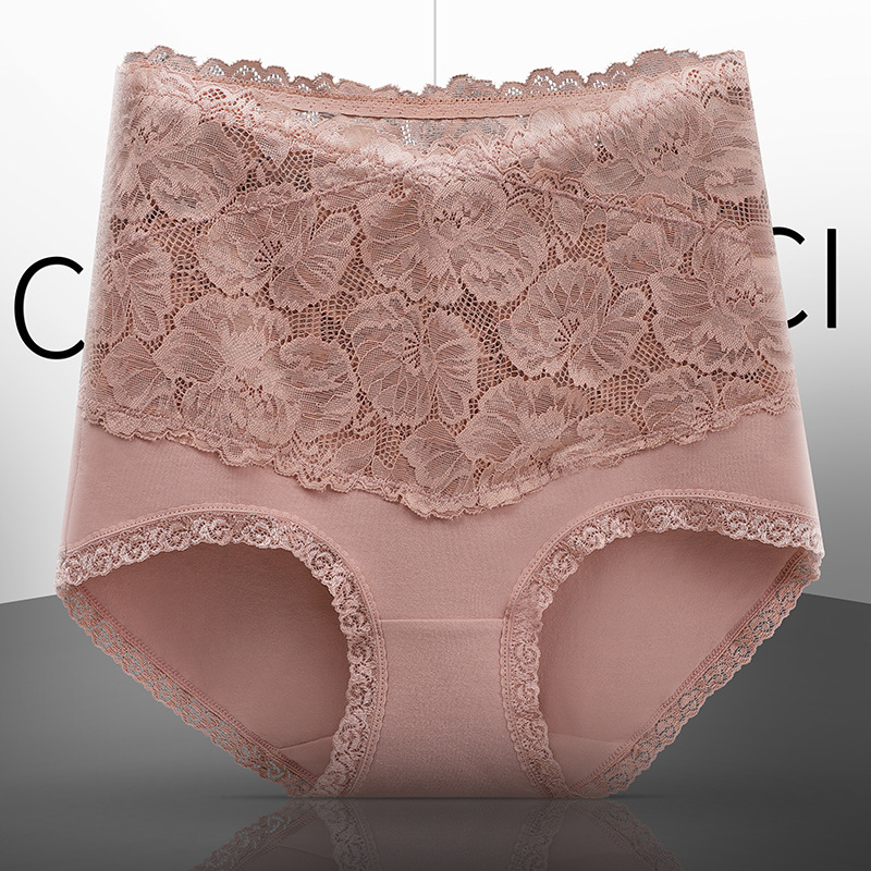 Picture of High-Waisted Lace Underwear for Women, Butt Lifting Pants for Women, Pure Cotton Crotch Fat Mm, Large Size Briefs for Women