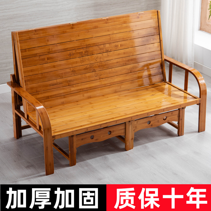 Wholesale Wholesale Sofa Bed Dual-use Multifunctional Folding Bamboo Bed Single Double Household Adult Cool Bed Bamboo Hard Board