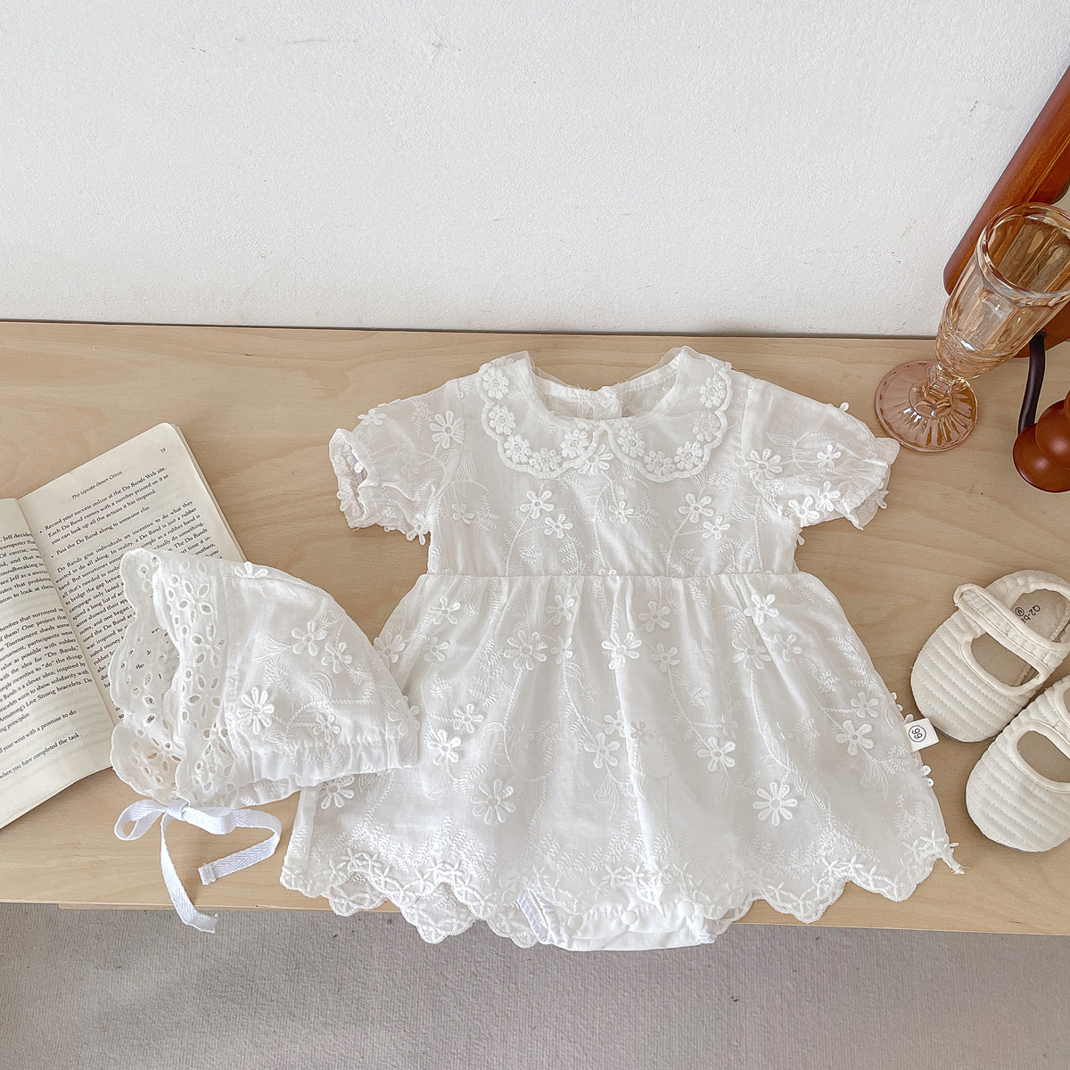 Picture of Ins Baby Summer New Baby Girl Lace Embroidered Princess Dress Cute Girl One Month Old Clothing Cross-Border