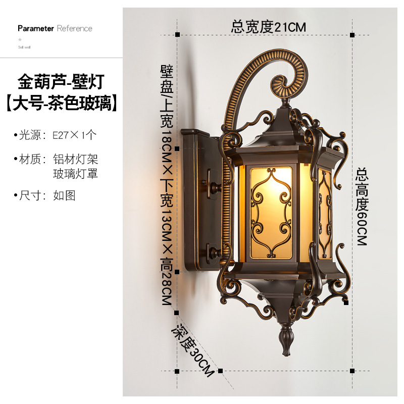 Picture of European Style Outdoor Wall Lights Waterproof Garden Lights Garden Villa Entrance Side Lights Super Bright Outdoor Balcony Exterior Wall Lights