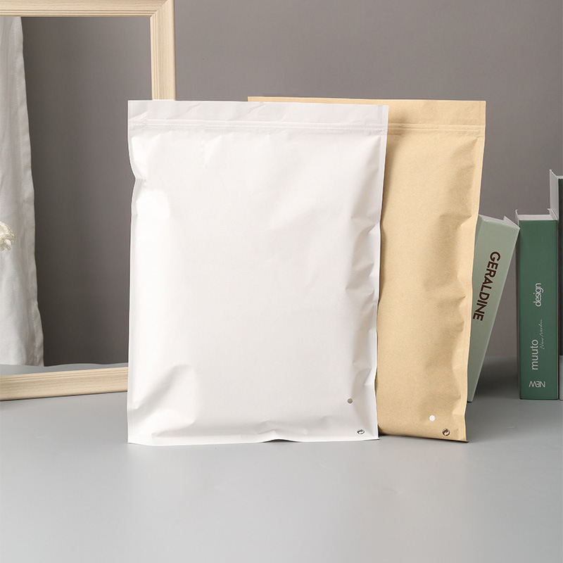 [No Printing] Clothing T-Shirt Inner Pocket Bone Strip Kraft Paper Bag Without Black Strip Double Layer Thickness 70g Thickeneded and Durable