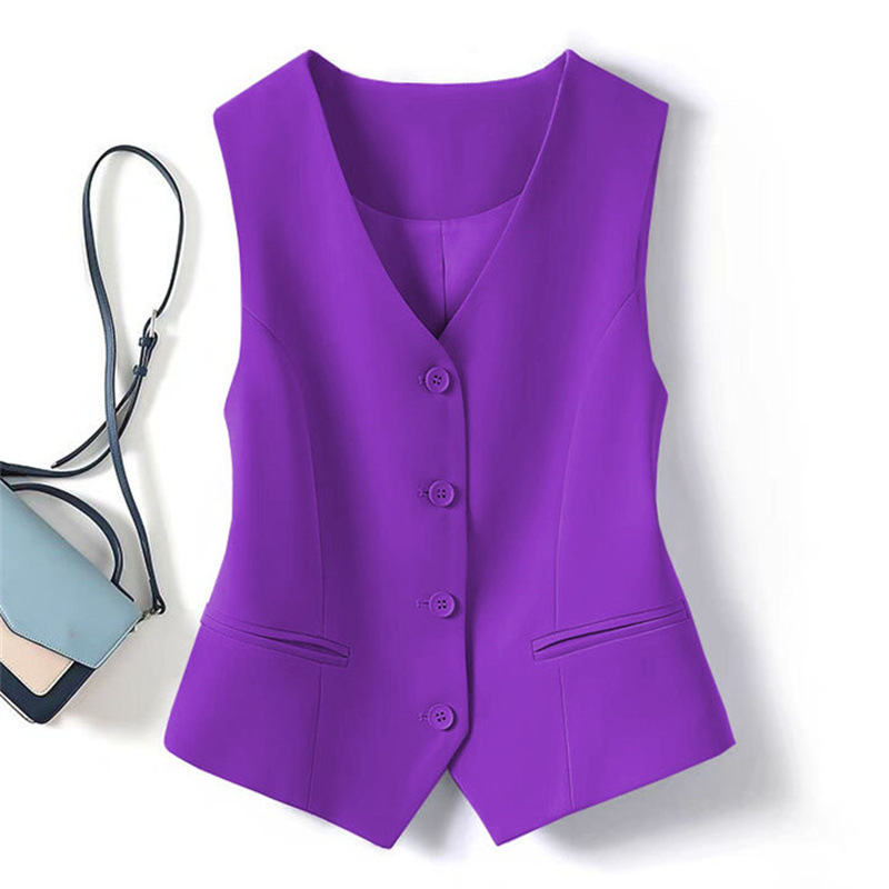 Picture of 25 Years Black V-Neck Suit Waistcoat Women's Summer New Retro Stacked Cardigan Vest Sleeveless Elegant Top