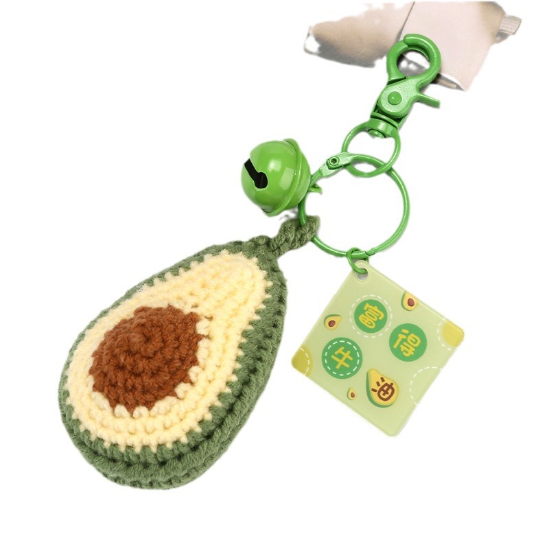 Picture of Wool knitted fruit keychain pendant avocado watermelon mango kiwi fruit hanging bag accessories gift