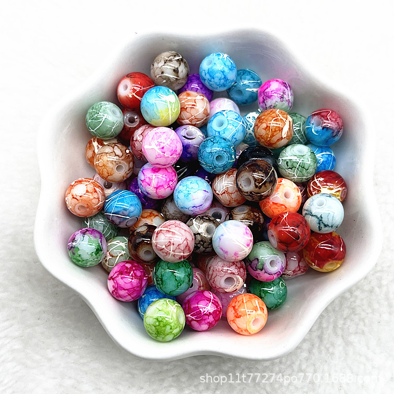 Picture of In stock two-color round beads glass beads loose beads handmade diy bracelet accessories wholesale necklace jewelry beaded material