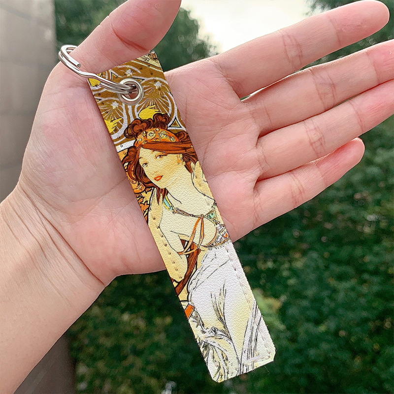 Amazon Cross-Border European and American Popular Vintage Alphonse Mucha Mucha Mucha Keychain Wholesale
