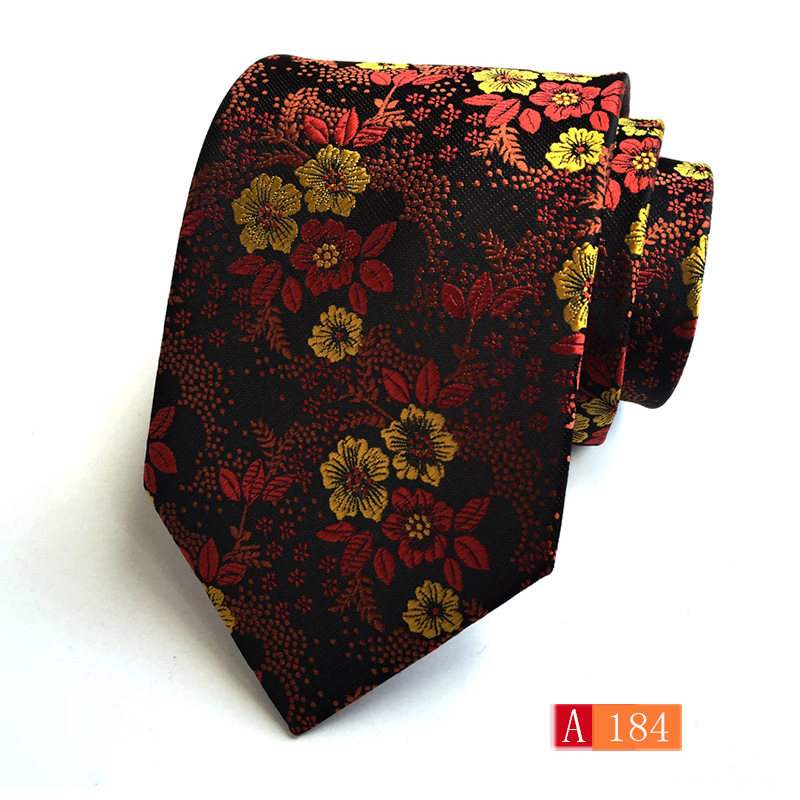 Picture of Source manufacturers polyester jacquard material men's tie big flower spike fashion tie in stock wholesale