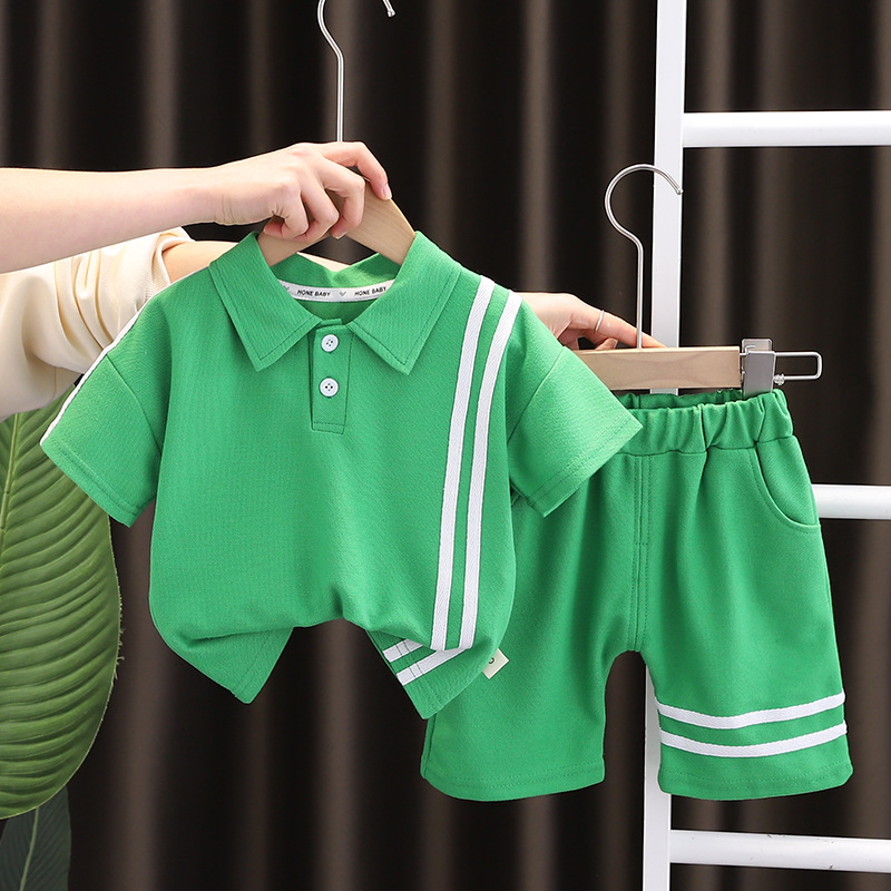Picture of Boys Summer Short-sleeved suit Children's 2023 New Western Style Children's Summer Fashion Children's Baby Fried Street Two-piece Set
