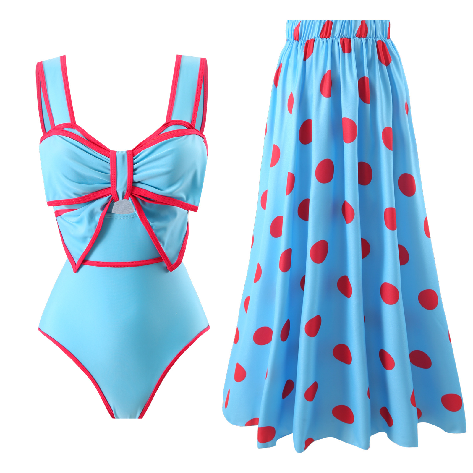 Picture of 2025 European and American New Arrival Body-Covering Swimsuit Belly Slimming Fashionable Swimwear Round Skirt Suit Hot Selling Hot in stock