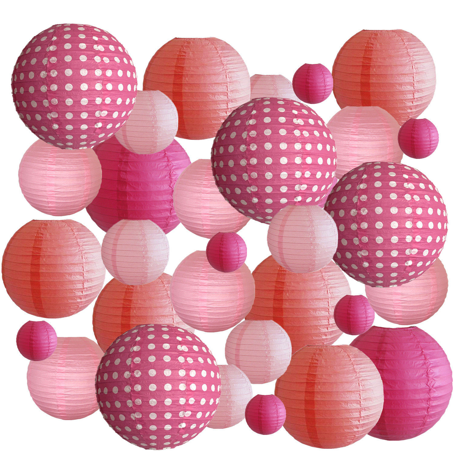 Picture of Spring, Summer, Autumn and Winter Colorfulful Paper Lanterns Round Foldableable Paper Art Combination Set Hanging Lanterns