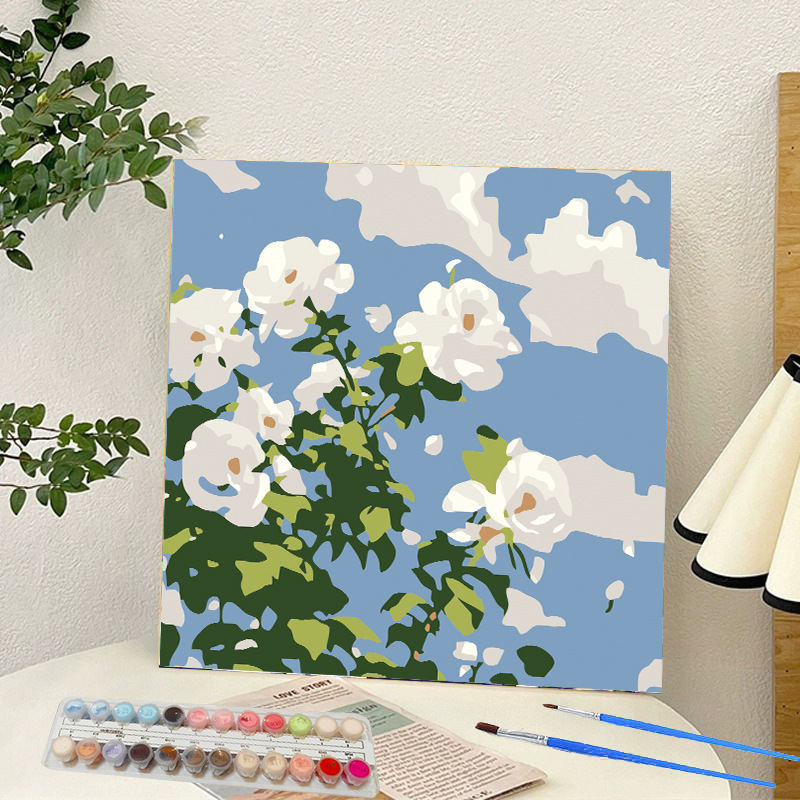 Picture of Digital oil painting landscape Dafen village hand-painted mathematical oil painting coloring painting oil painting flowers flower oil painting wholesale
