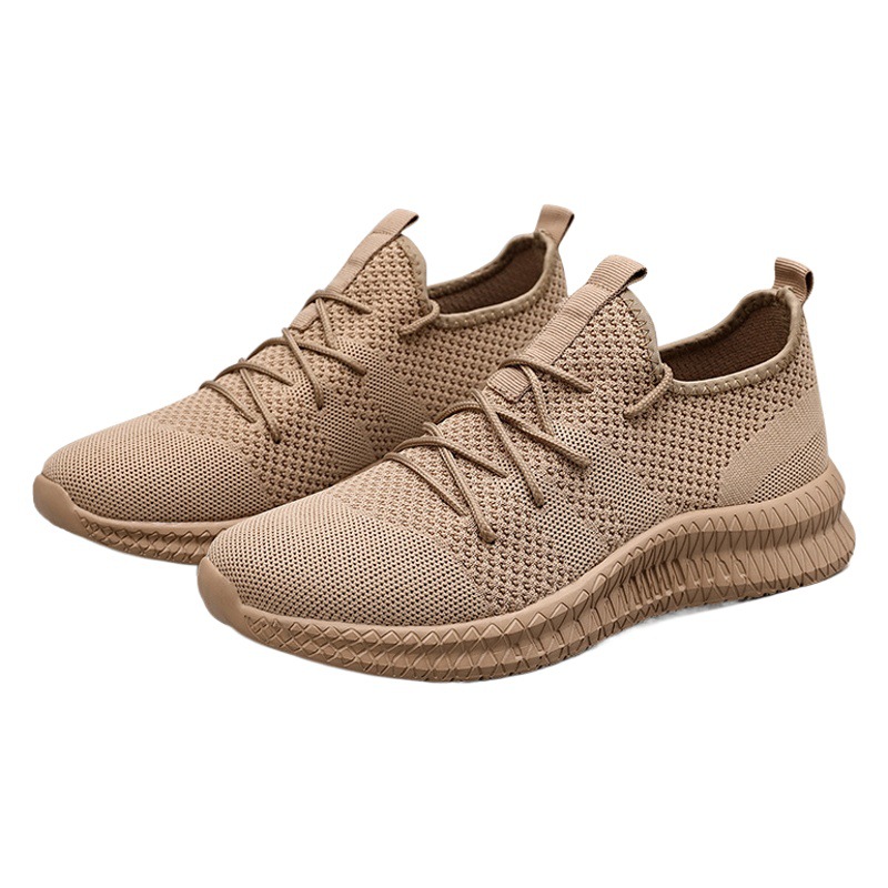 2025 New Flywoven Mesh Sports Shoes Men's Spring and Autumn Lightweight Soft Soled Casual Shoes Student Breathable Running Shoes