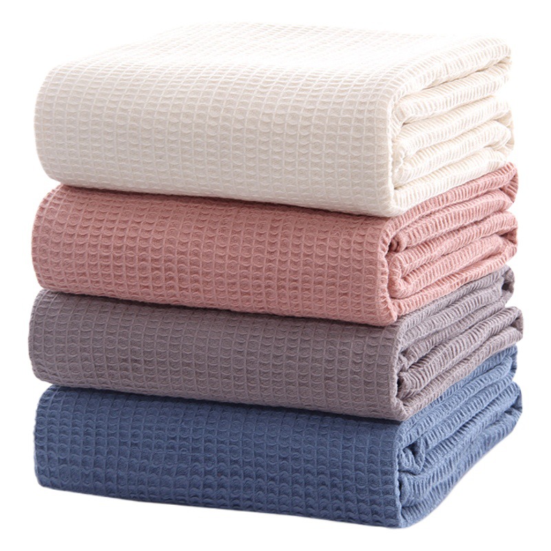Tuqiang Cross-Border Cotton Waffle Blanket, Comfortable and Breathable Honeycomb Nap Blanket, Pure Cotton Towel Blanket Wholesale