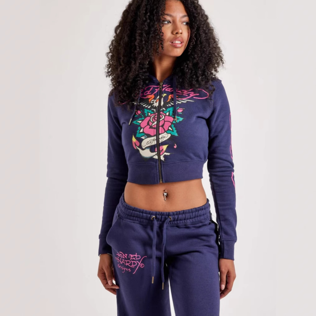 2024 cross-border European and American women's fashion positioning printing sweater suit