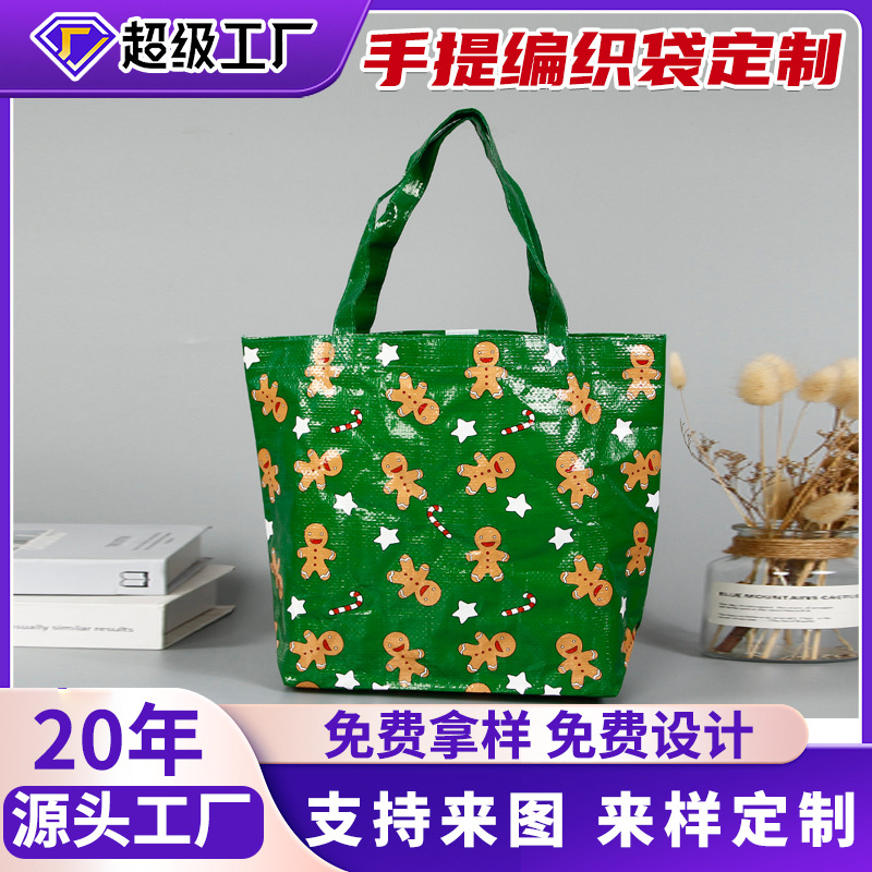 pp woven handbag custom printed logo custom coated pe woven bag with velcro
