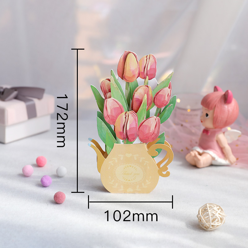 Picture of New Mother's Day Gift 3D Greeting Card Paper Carved Thank You Card Mother's Blessing Card Creative Cross-border Wholesale