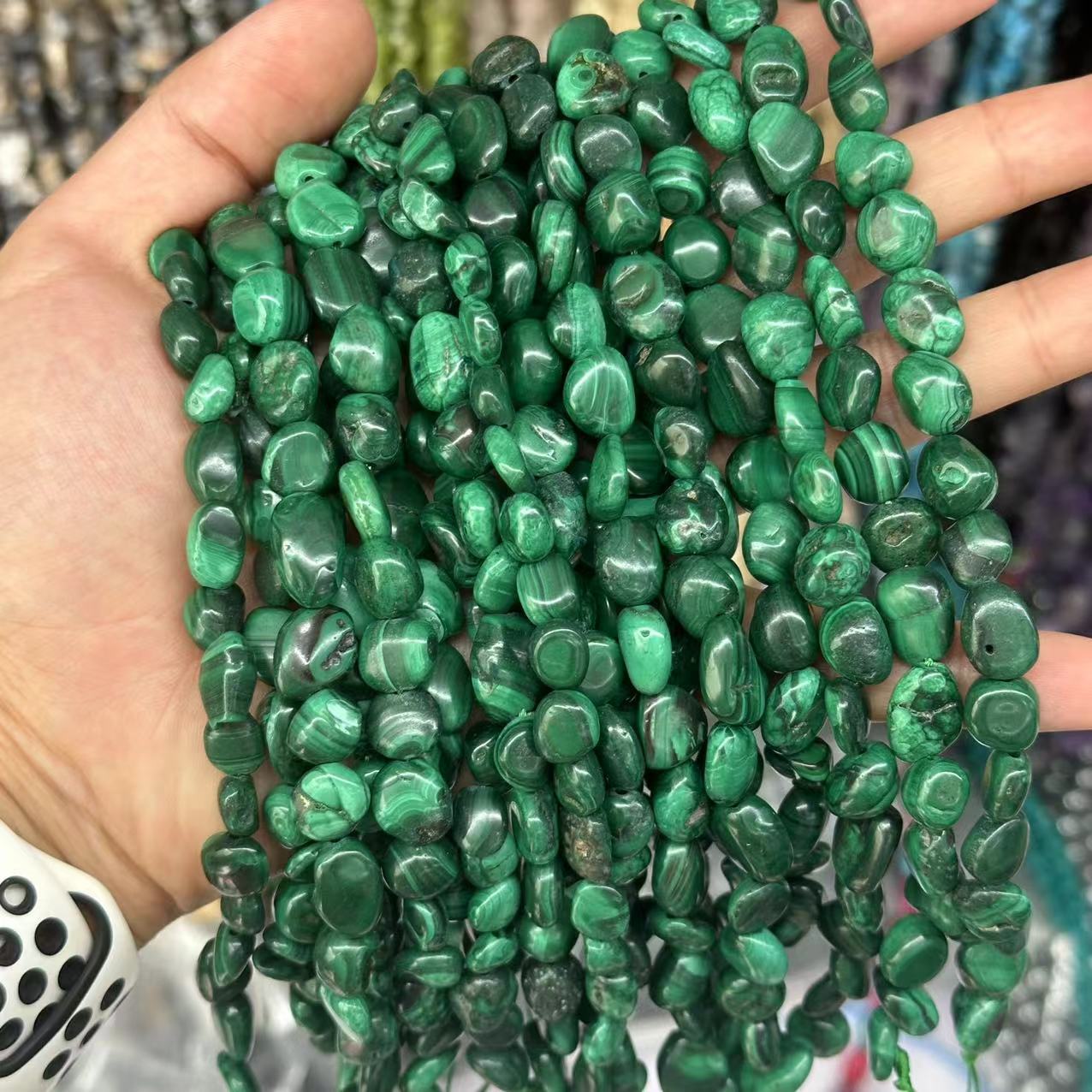 Picture of 8*10mm natural raw stone with loose beads semi-finished beads manufacturers spot wholesale jewelry accessories cross-border foreign trade