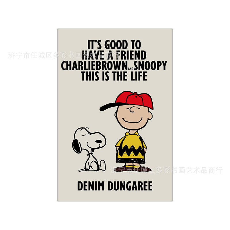 Picture of Snoopy Cartoon Children's Room Decorative Painting ins Style Nordic Style Living Room Dining Room Bedroom Cute Hanging Painting Set Table Core