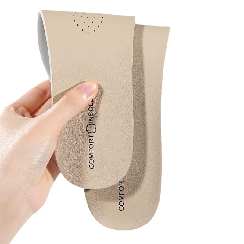 Cowhide latex insole women's soft bottom breathable sweat-absorbent leather insole men's leather shoes special summer sports shock absorption does not stink feet