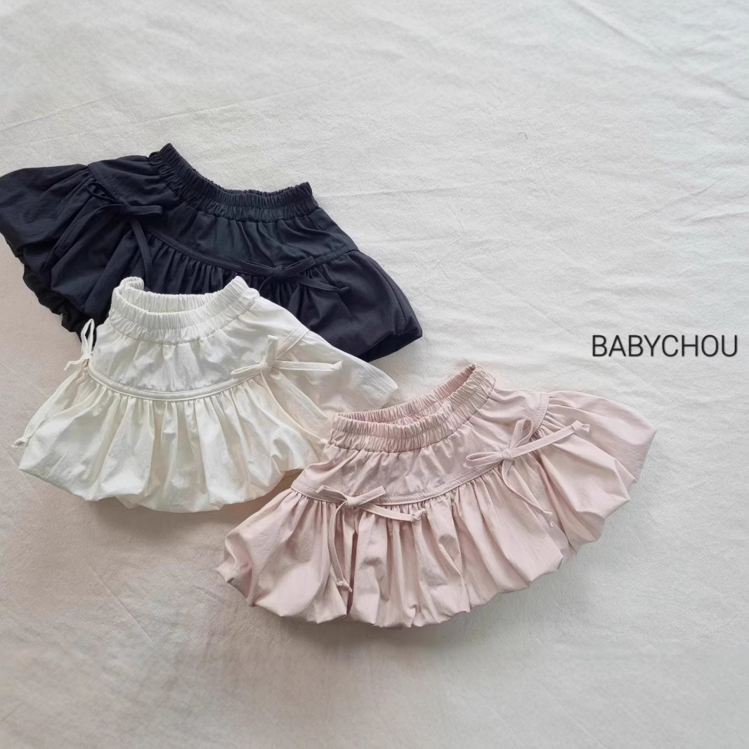 Luoyixiong Korean Style Children's Clothing 25 Summer New Style Girls Cute Bow Flower Bud Skirt Skirt Short Skirt