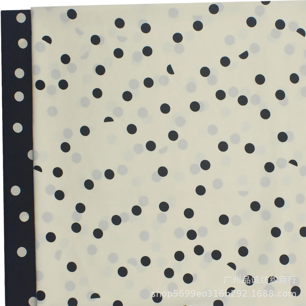 Shattered Card Plain Satin Printed Polka Dot Wave Dot Chaotte Chiffon Printed Spring and Summer Women's Skirt dress Fabric