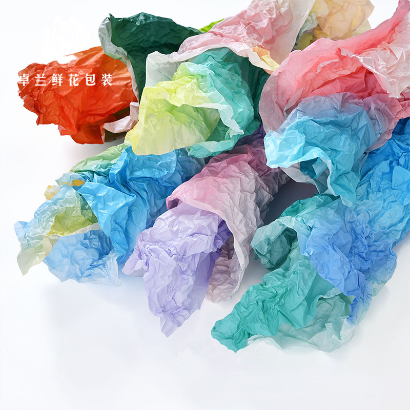 Diffuse color gradient seersucker snowflake paper hand knead Sydney paper bouquet gift wrapping paper diy material