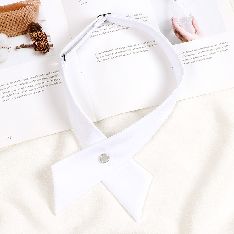 Picture of JK Solid Color Cross Bow Tie Female Student School Uniform College Style wine red Collar Shirt Bow