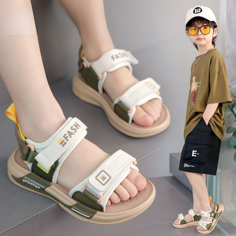 Boys Sandals 2025 New Summer Boys Baby Children's Beach Shoes Sports Soft Sole Children's Shoes Trendy