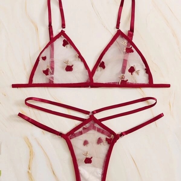Cross-border supply European and American Foreign trade hot sexy lingerie sexy women's hollow mesh women's underwear suit wholesale