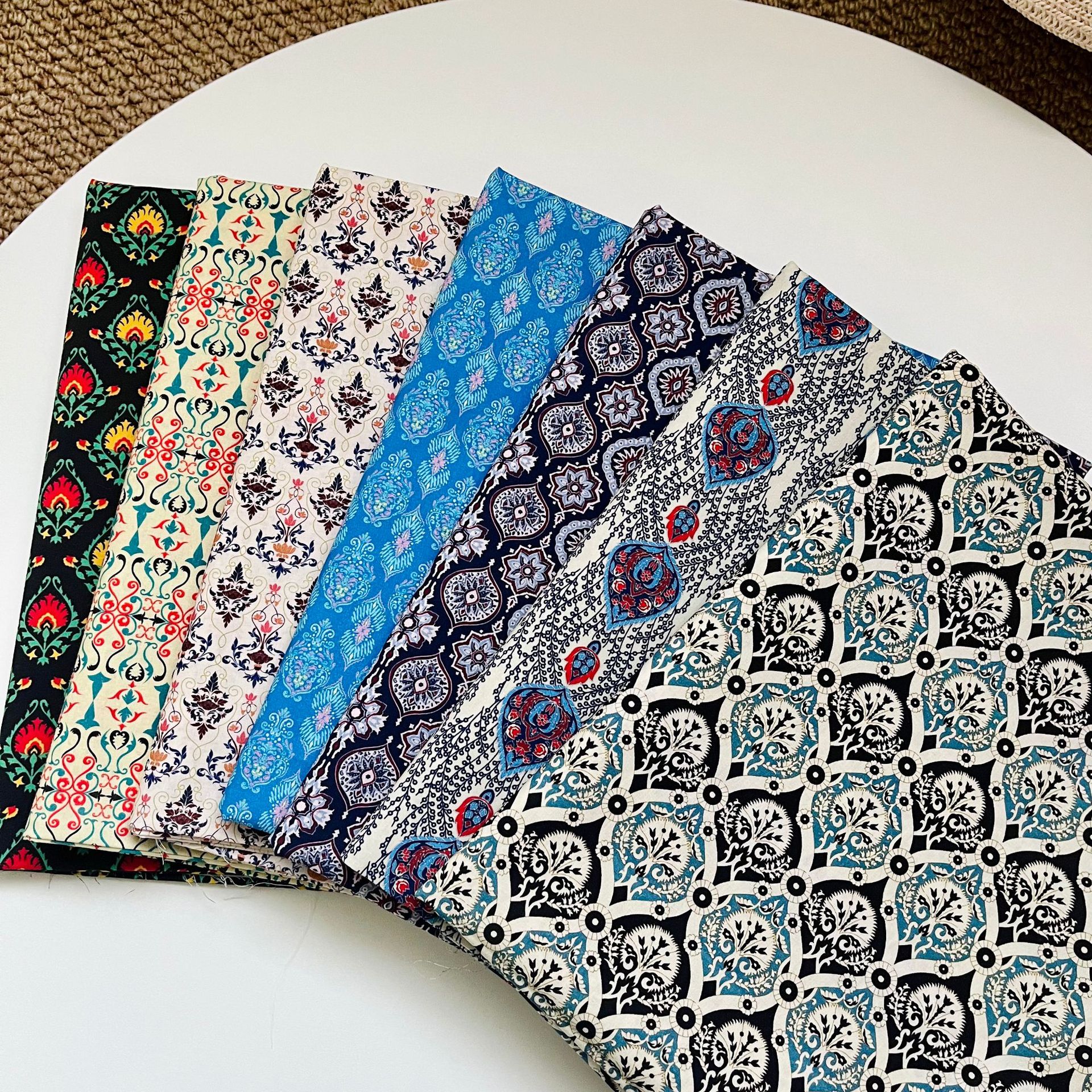 Cotton 60-Count Poplin Fabric Digitally Printed Ethnic Style Luggage Cheongsam Dress Home Wear Clothing Fabric