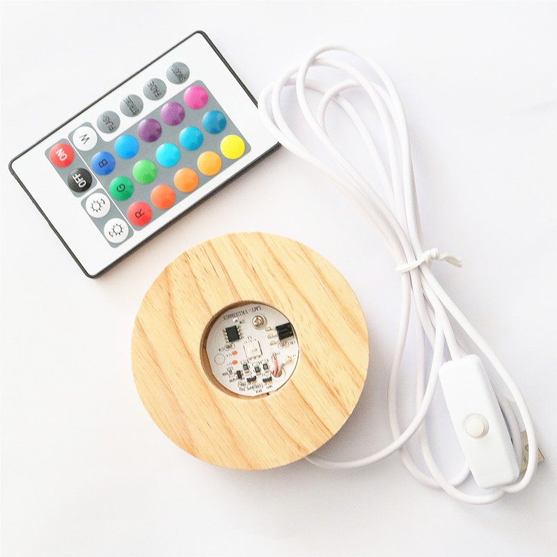 Picture of Round Luminous Base Led Lamp Holder Crystal Ball Acrylic Lighting Base Plug-In Type Wholesale Modern Simple