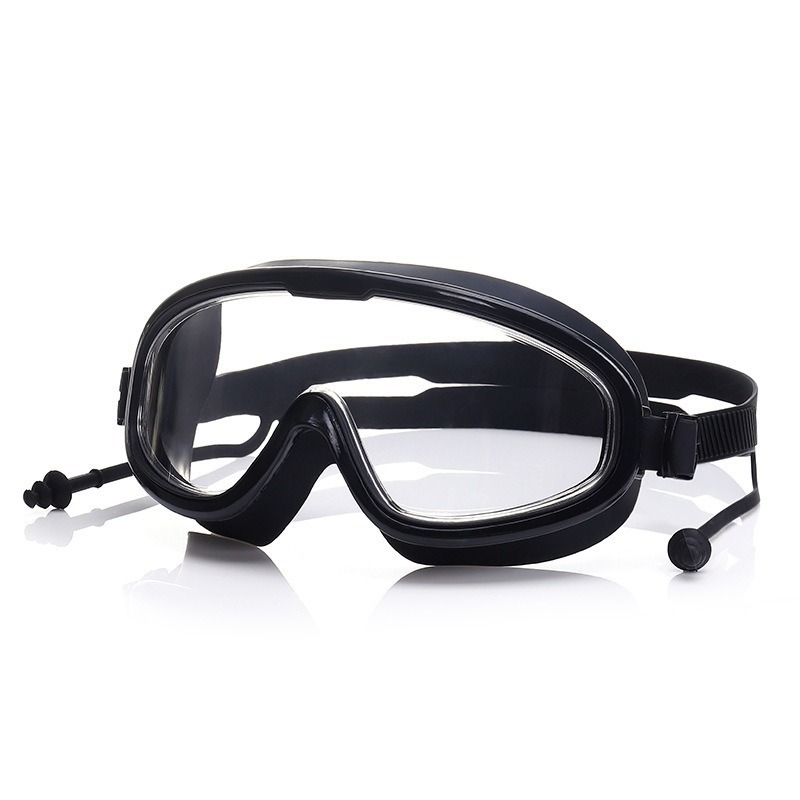 Picture of Children's Swimming Goggles Waterproof Anti-fog HD Men's and Women's Big Frame Adult Swimming Glasses Professional Training Diving Hat Set