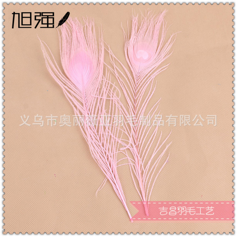Picture of in stock supply 25-30CM color peacock feather DIY home interior clothing hair decoration peacock feather