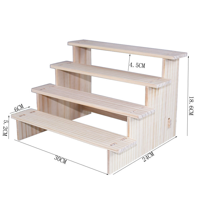 Picture of Solid Wood Ladder Display Rack Blind Box Storage Props Hand-Made Office Display Rack Bubble Mart Two-Yuan Jewelry Rack