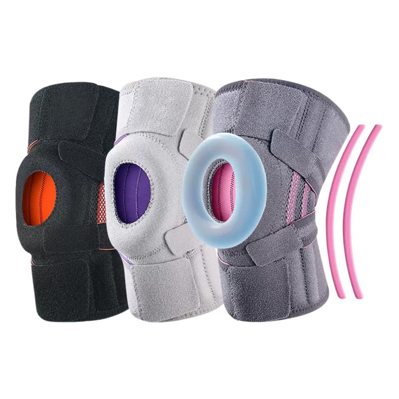 Upgraded Silicone Non-slip Sports Knee Pad Shock Absorption Stabilized Patella Open Jumping Rope Knee Pad Support Strip Protector Shake Tone