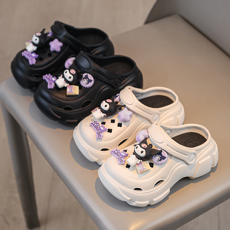 New Boys and Girls Parent-Child Slippers Cute Cartoon Kulomi EVA Hole Shoes Soft Sole Non-Slip Toe All-Match