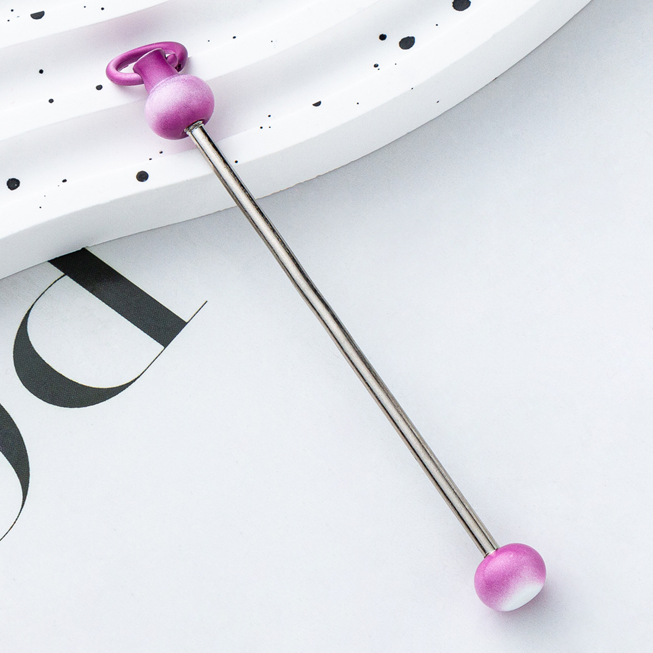 Picture of Creative New diy beaded pole in stock gradient color beaded keychain pole accessories pendant wholesale