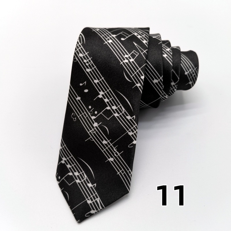 Picture of Ultra-narrow 5cm printed tie leopard print hand-tied unisex casual tie