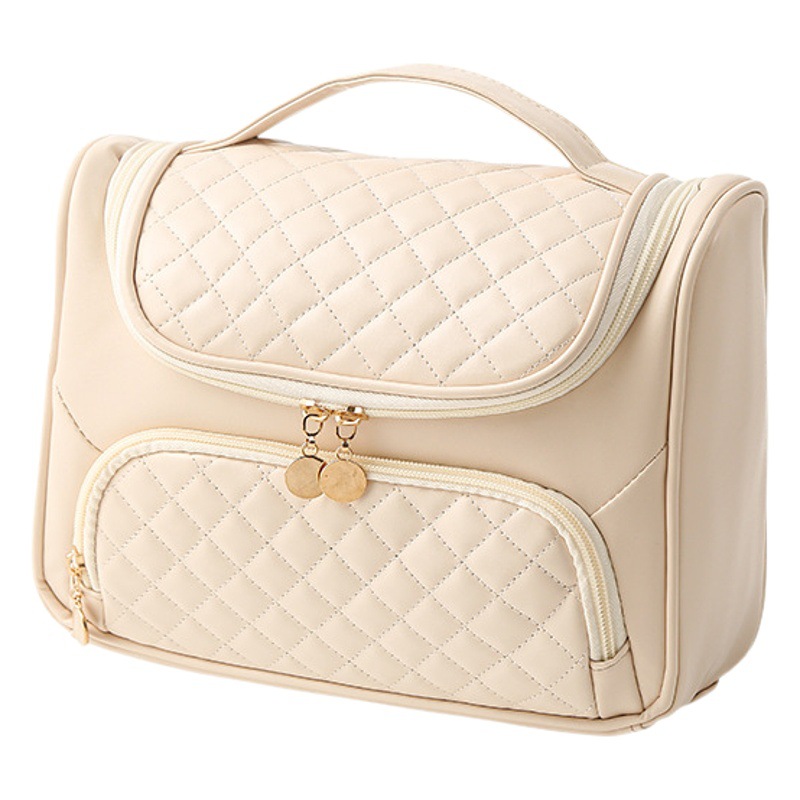Picture of Pu Quilted Satchel Cosmetic Bag Large Capacity Satchel Waterproof Wet and Dry Travel Toiletry Bag Cross-Border Supply Wholesale