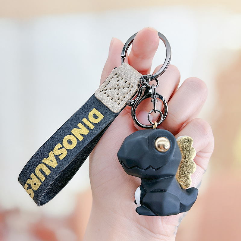 Picture of Nordic Style Creative Faceted Dinosaur Keychain Pendant Couple Car Bag Small Doll Keychain Creative Design