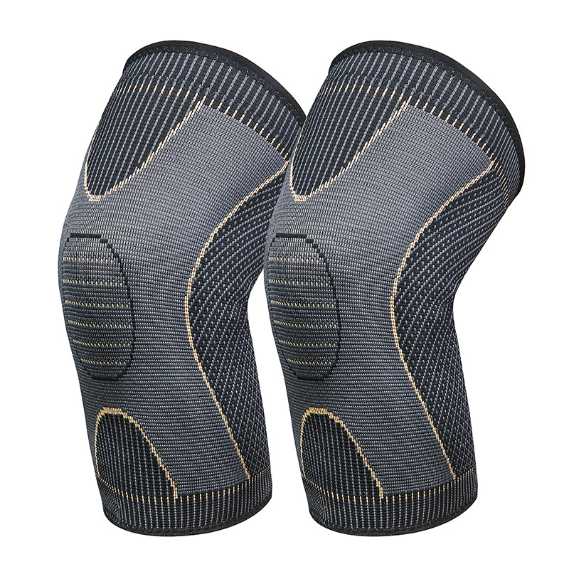 Sports Knee Pad Copper Fiber Silicone Non-slip Breathable Knitted Knee Badminton Running Fitness Copper Nylon Knee Pad
